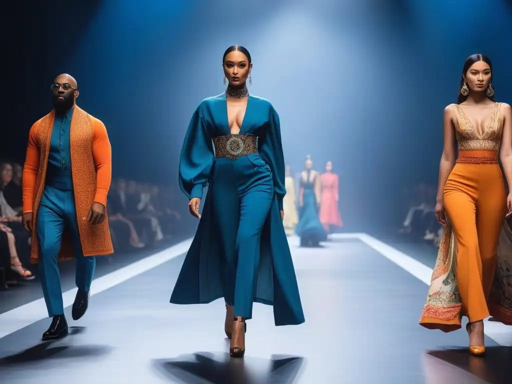 Desfile inclusivo: moda multicultural en la pasarela Desfile de moda inclusivo con influencers de diferentes culturas y estilos, representando la diversidad en la pasarela
