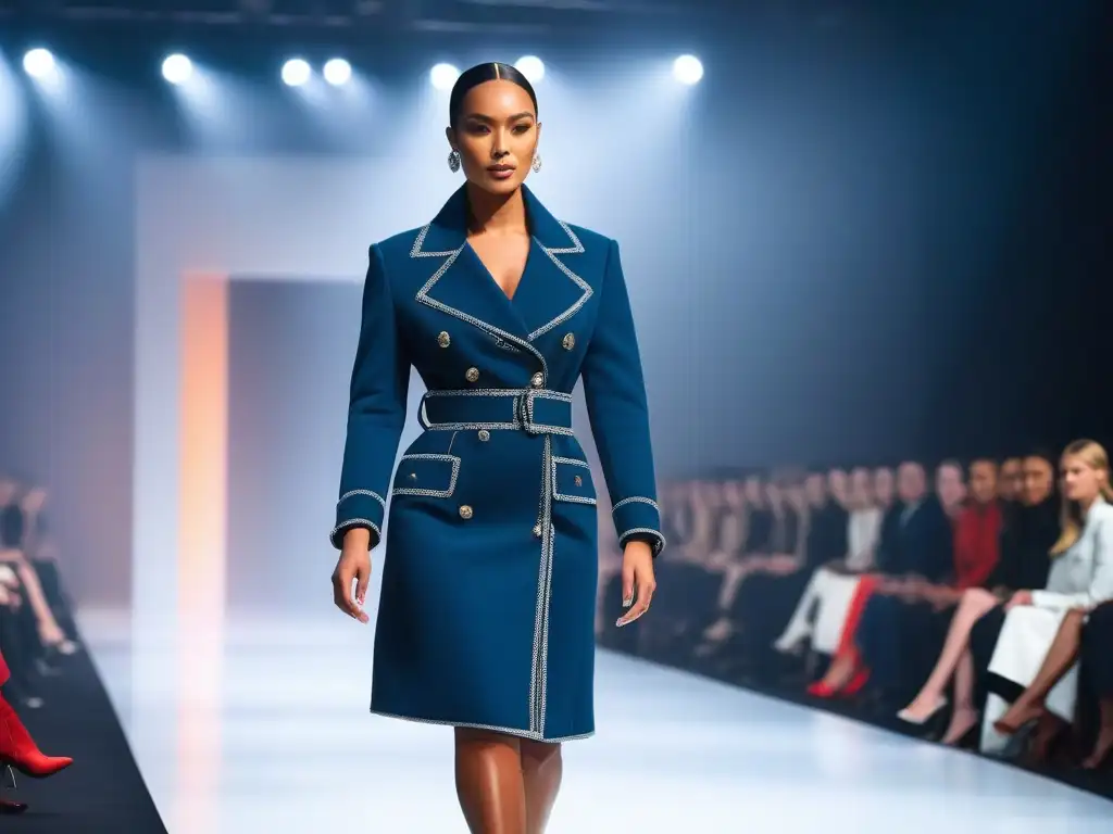 Desfile de moda inclusivo con modelos diversos y seguros de sí mismos Un desfile de moda inclusivo de lujo con modelos diversos desfilando con confianza y estilo, desafiando estándares de belleza