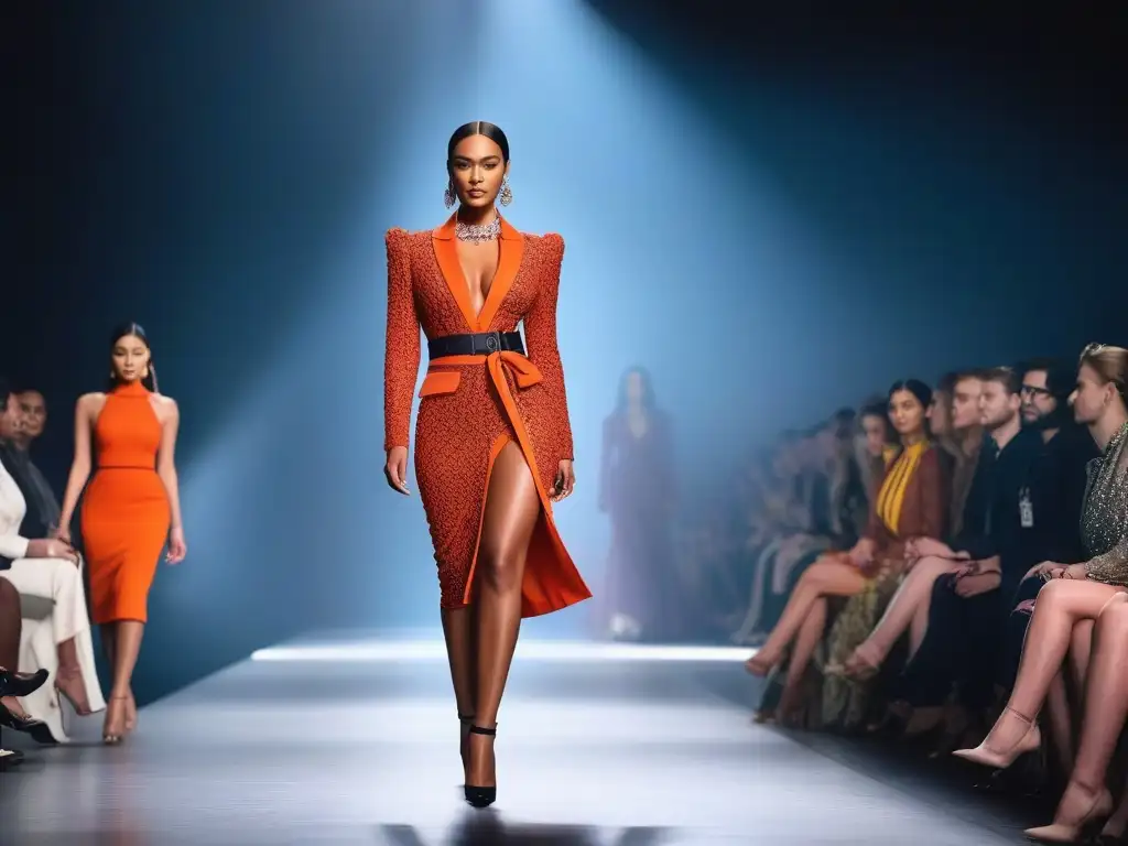 Pasarela de la diversidad: moda inclusiva y empoderamiento global Desfile de moda inclusivo con modelos diversos y empoderados en una pasarela internacional