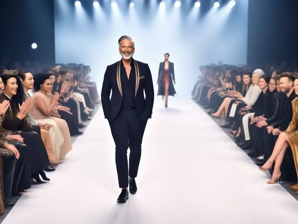 Desfile de moda inclusivo: diversidad y empoderamiento en la pasarela Desfile de moda inclusivo: modelos diversos exhiben prendas modernas en una pasarela, mientras el público aplaude