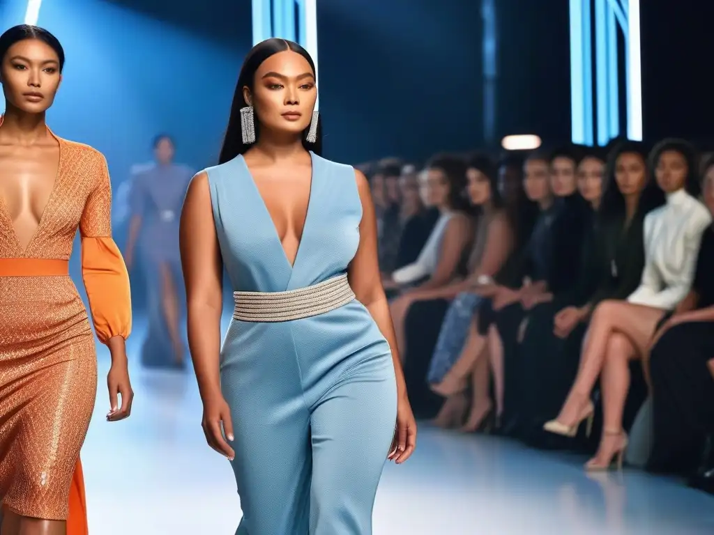 Desfile inclusivo: diversidad en la moda Desfile de moda inclusivo con modelos de diversas etnias, cuerpos y habilidades, representando la diversidad en campañas de moda