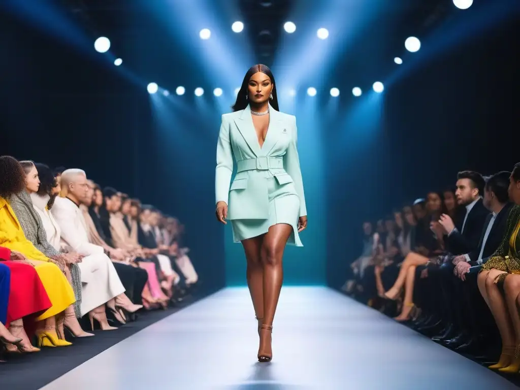 Desfile de moda inclusivo: diversidad y estilo en la pasarela Un desfile de moda inclusivo con modelos de diversas etnias, cuerpos y habilidades, luciendo variados y estilosos atuendos