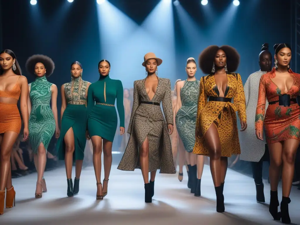 Desfile de moda inclusivo: Celebrando la diversidad con estilo Desfile de moda inclusivo con modelos diversos exhibiendo confianza y empoderamiento