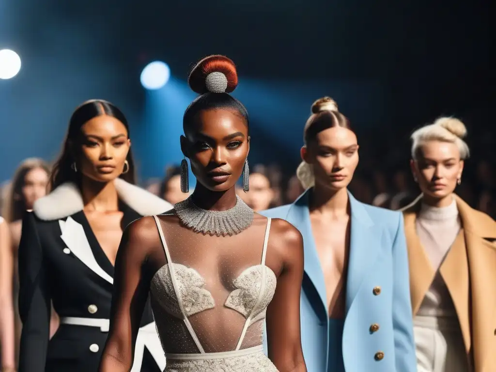 Diversidad en la pasarela: moda inclusiva y empoderadora Desfile de moda inclusivo con modelos diversos de todas las tallas y características físicas, celebrando la belleza de la inclusión y la diversidad