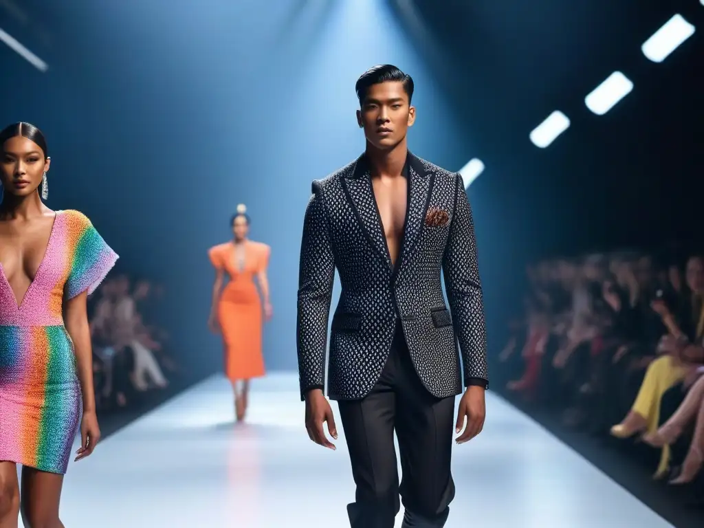 Desfile inclusivo: moda diversa y empoderamiento Desfile de moda inclusivo con modelos diversos luciendo diseños actuales y empoderados