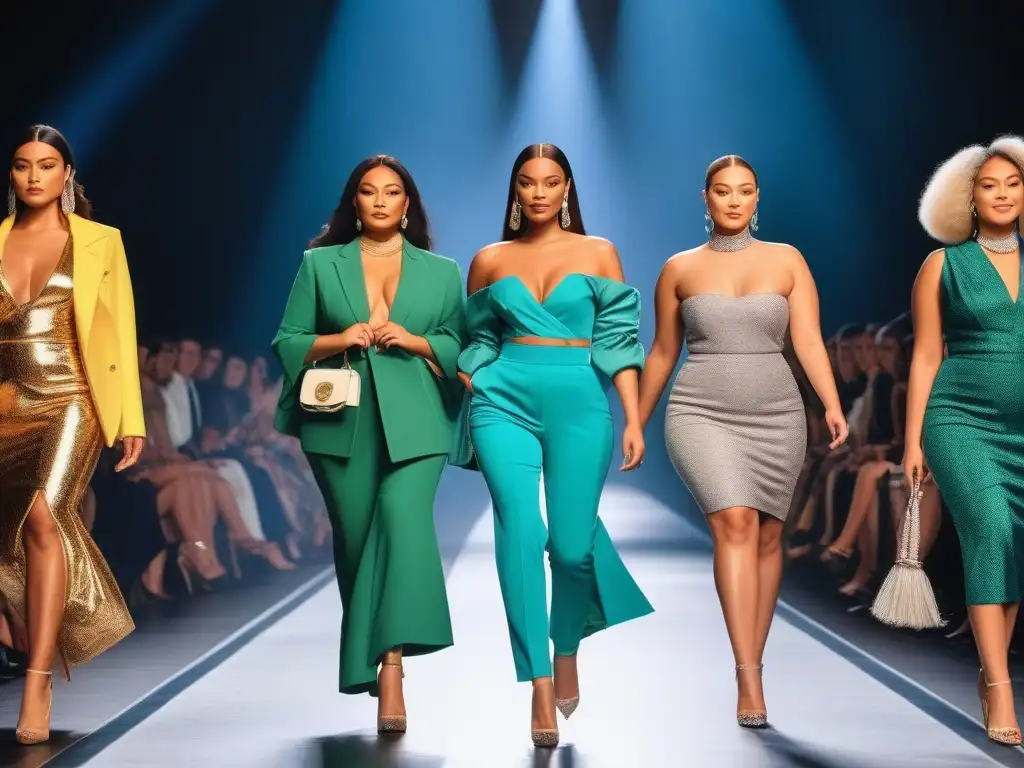 Desfile de moda inclusivo: diversidad y empoderamiento Un desfile de moda inclusivo con modelos de diversas etnias, tipos de cuerpo y habilidades caminando con confianza