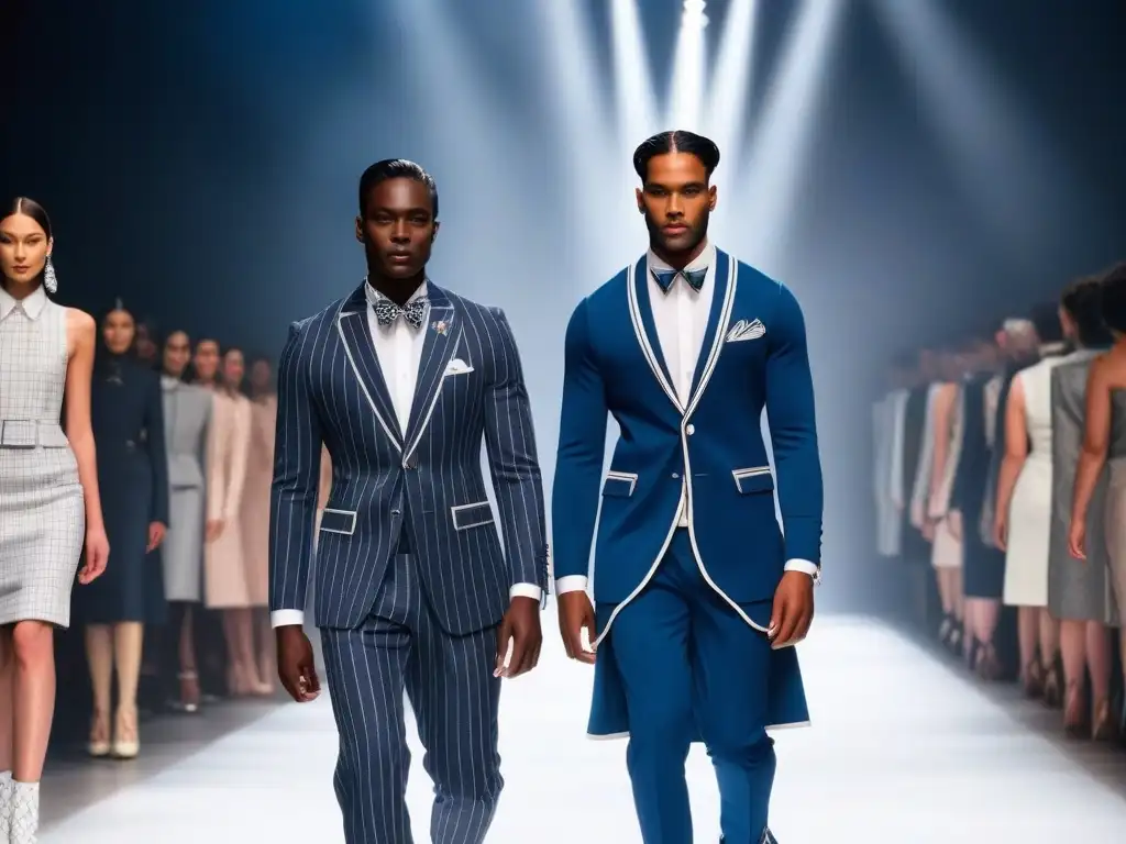 Diversidad y empoderamiento: Desfile de moda inclusiva de Thom Browne Un desfile de moda inclusivo con modelos de diferentes tallas, etnias y habilidades luciendo diseños de Thom Browne