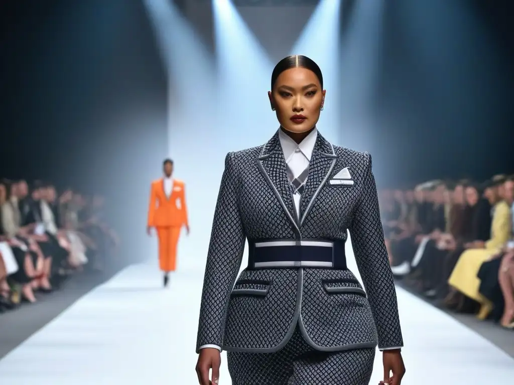 Pasarela de diversidad: moda inclusiva y body positivity Desfile de moda inclusivo con modelos de diversas tallas y etnias, empoderando con estilo