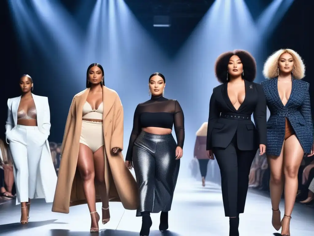 Desfile inclusivo de moda: diversidad y empoderamiento Un desfile de moda inclusivo con modelos de diversas etnias y estilos, transmitiendo confianza y empoderamiento