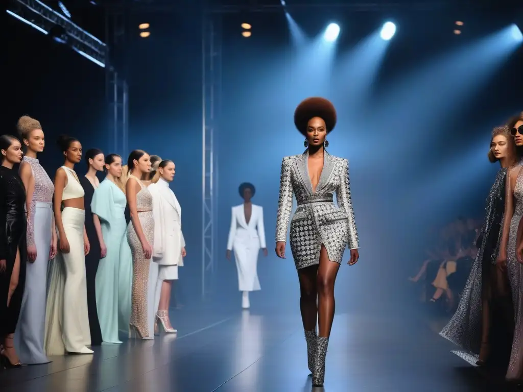 Desfile de moda unisex: diversidad y empoderamiento en la pasarela Desfile de moda inclusivo con modelos diversos desfilando con prendas unisex