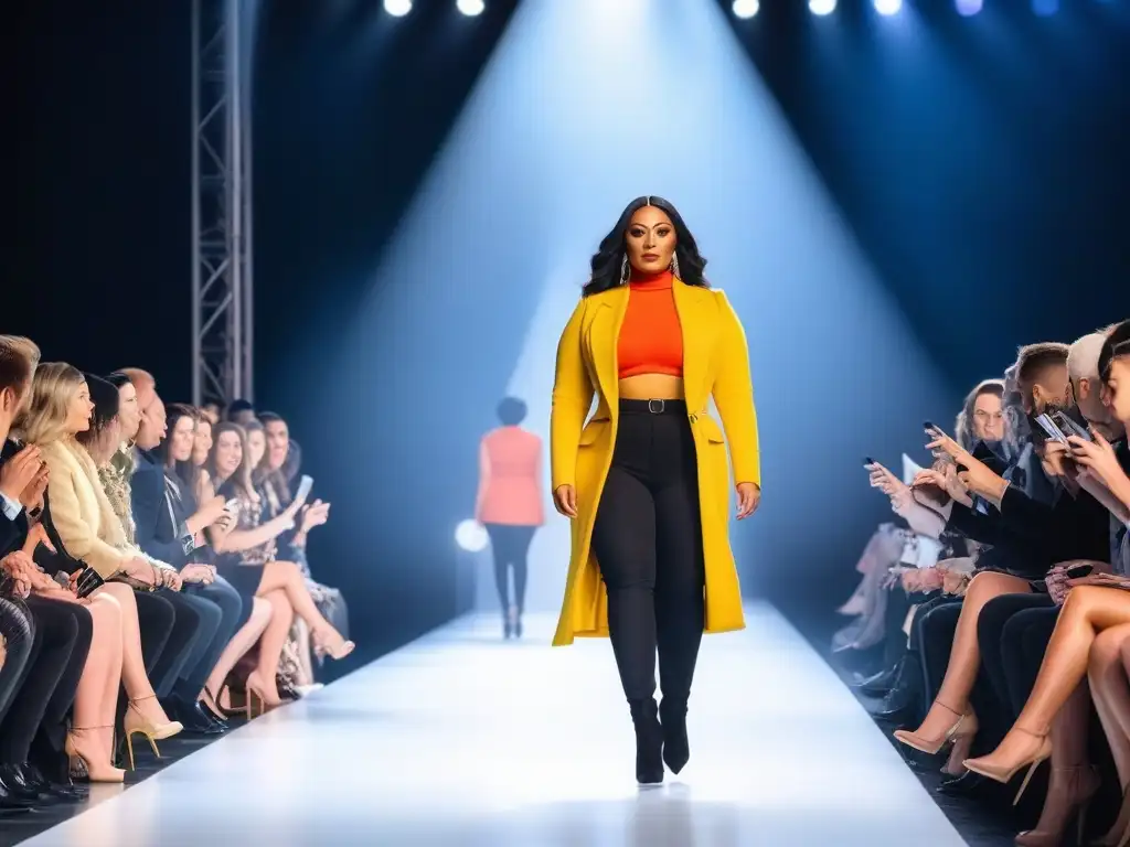 Desfile de moda inclusivo con modelos diversos Desfile de moda inclusivo con modelos diversos mostrando diseños elegantes en un evento de moda inclusivo
