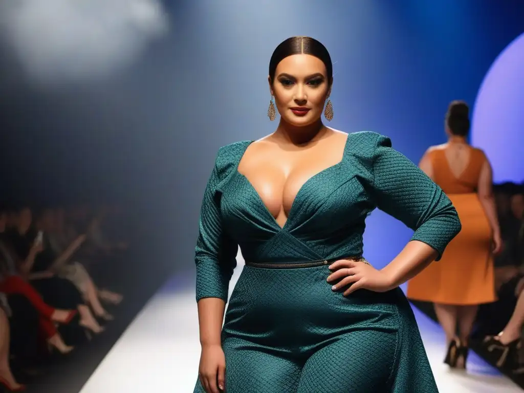 Desfile de moda plussize: celebrando la diversidad y la autoexpresión Un desfile de moda inclusivo y vibrante con prendas hechas a medida para cuerpos plus