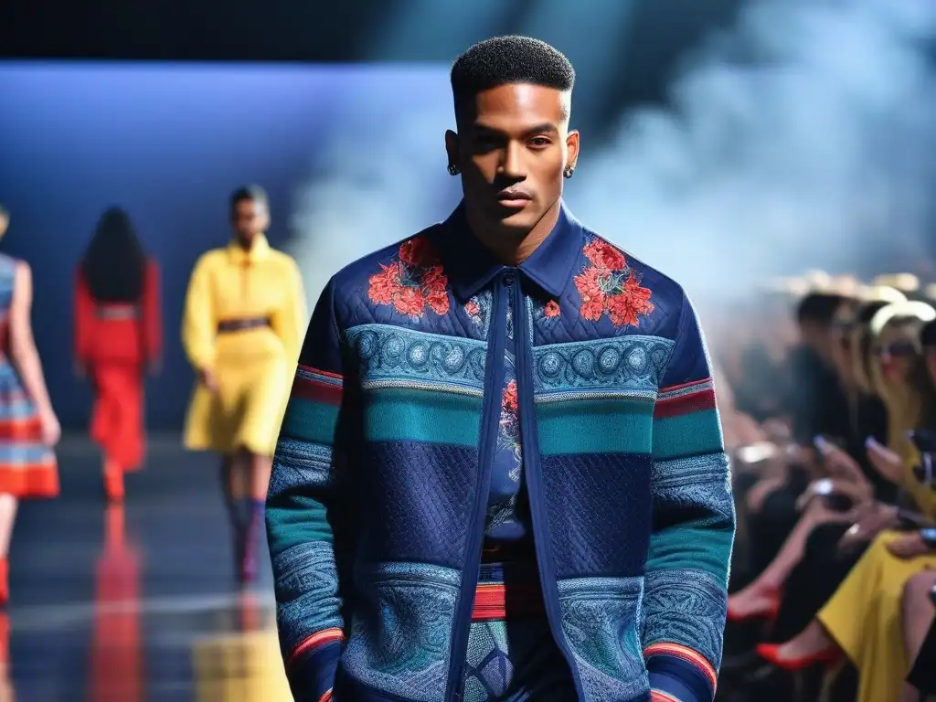 Desfile de moda vibrante y diverso con prendas genderneutral Desfile de moda inclusivo y vibrante con modelos trans no binarios luciendo diseños audaces y coloridos