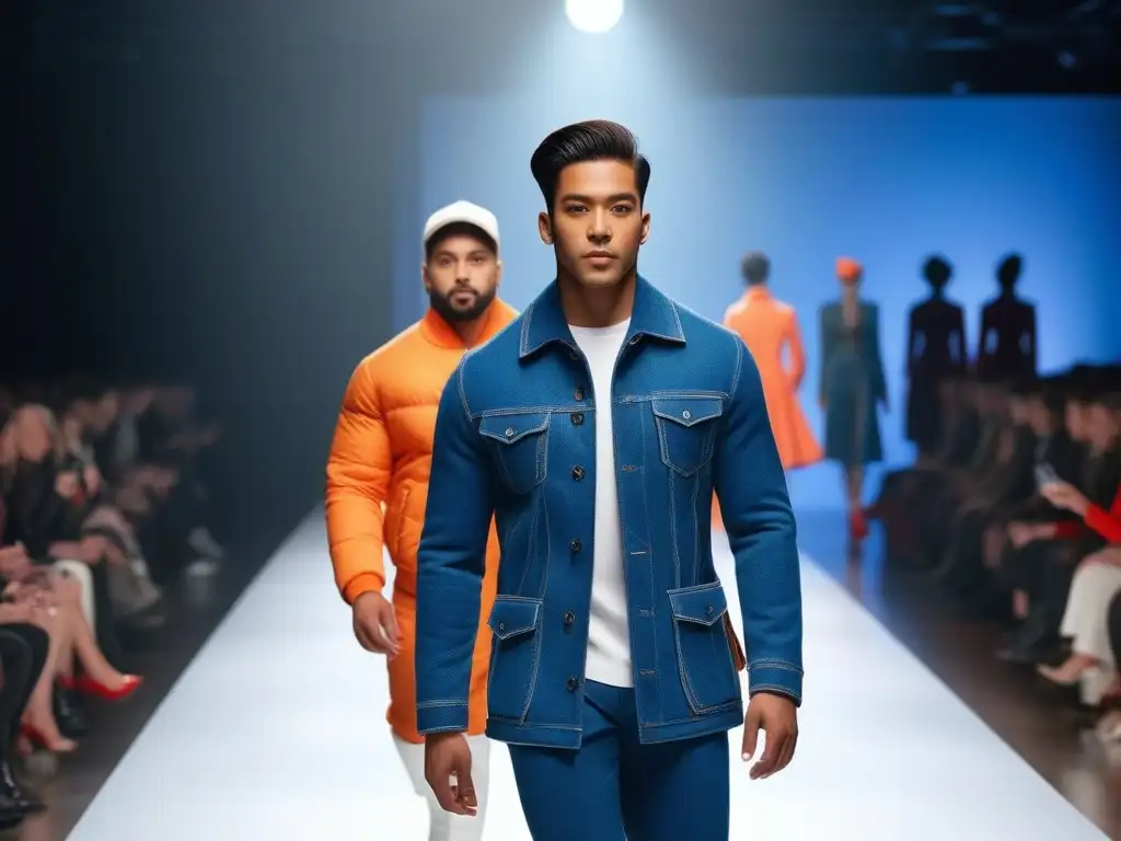 Diversidad y estilo: niños desfilan con confianza en la pasarela de moda Desfile de moda infantil con diversidad étnica y de habilidades, mostrando tendencias y predicciones en atuendos únicos y modernos