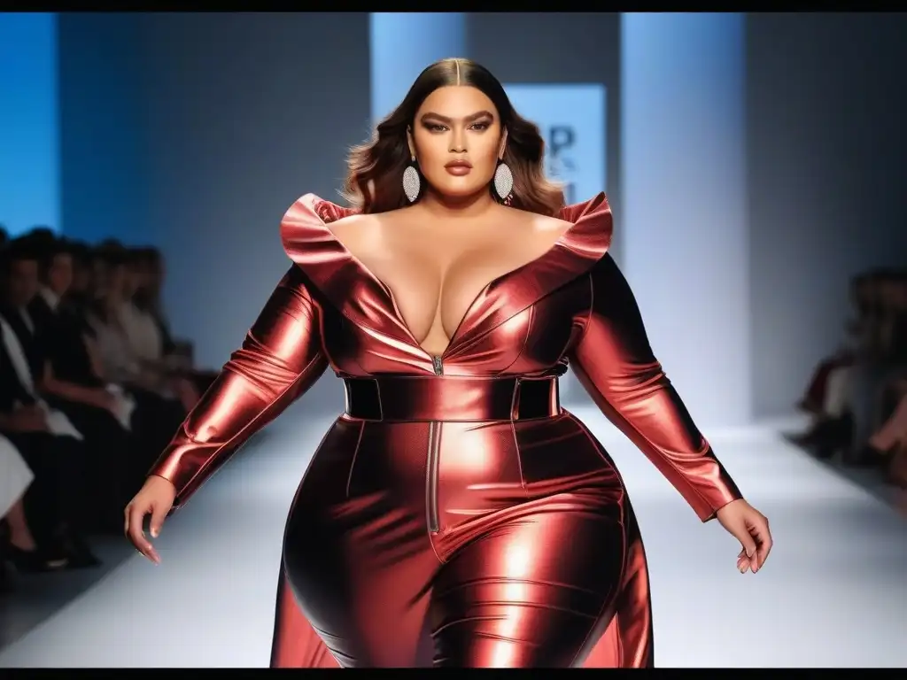 Desfile de moda plussize: empoderamiento y estilo innovador Desfile de moda plus size innovadora con modelos seguras y vanguardistas en la pasarela