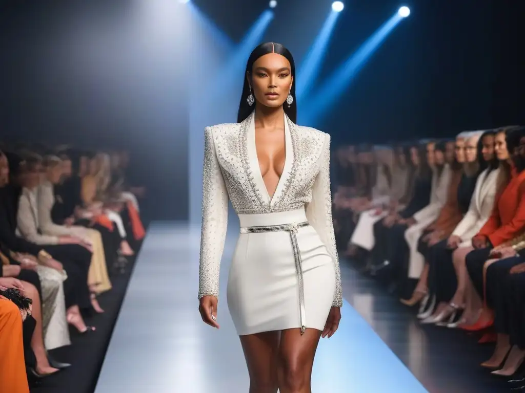 Desfile de moda inclusivo: diversidad y estilo en la pasarela Un desfile de moda de lujo inclusiva y exclusividad con modelos de diversas etnias, cuerpos y edades caminando con confianza por la pasarela