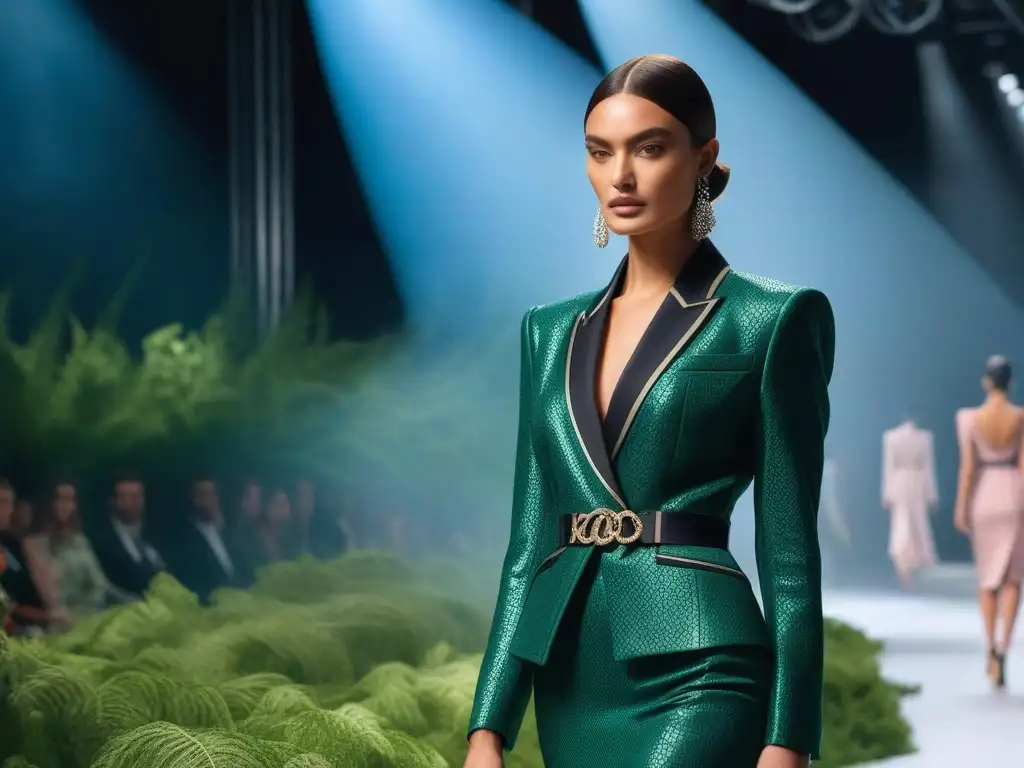 Desfile de moda sostenible: lujo ecofriendly y sofisticación Desfile de moda de lujo sostenible con normativas de la industria de la moda