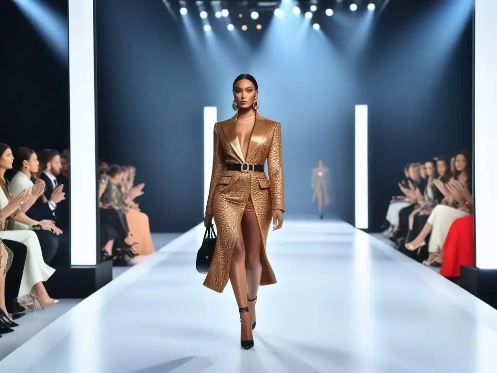 Desfile de moda inclusivo con modelos diversos en pasarela Desfile de moda de marcas de lujo con diversidad e inclusión