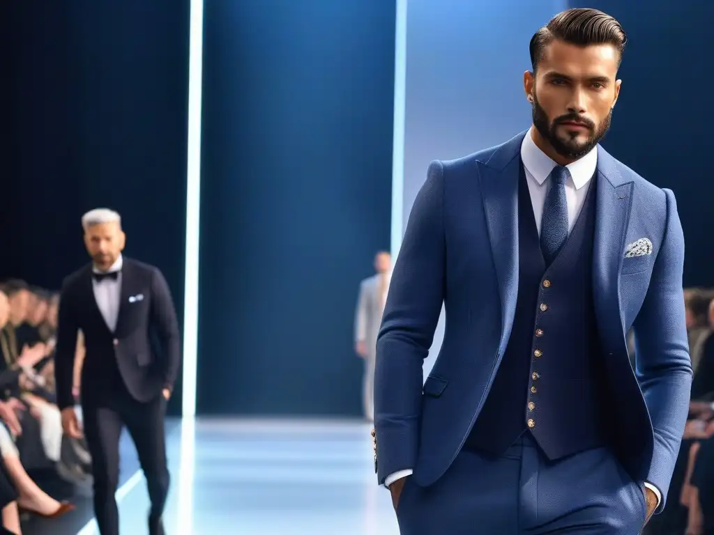 Moda Masculina Inclusiva: Desfile Futurista de Estilo y Tecnología Desfile de moda masculina inclusiva con tecnología transformadora