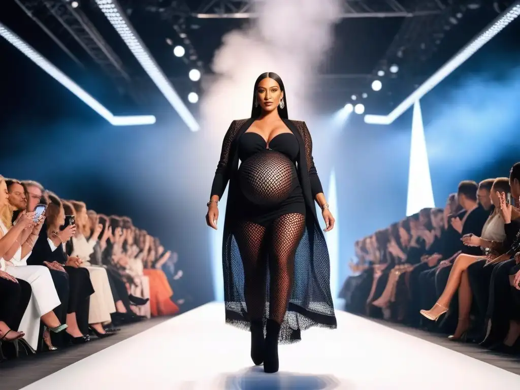 Desfile de madres: diversidad y estilo en la moda maternal Un desfile de moda materna inclusiva y diversa con madres que desafían estándares de belleza