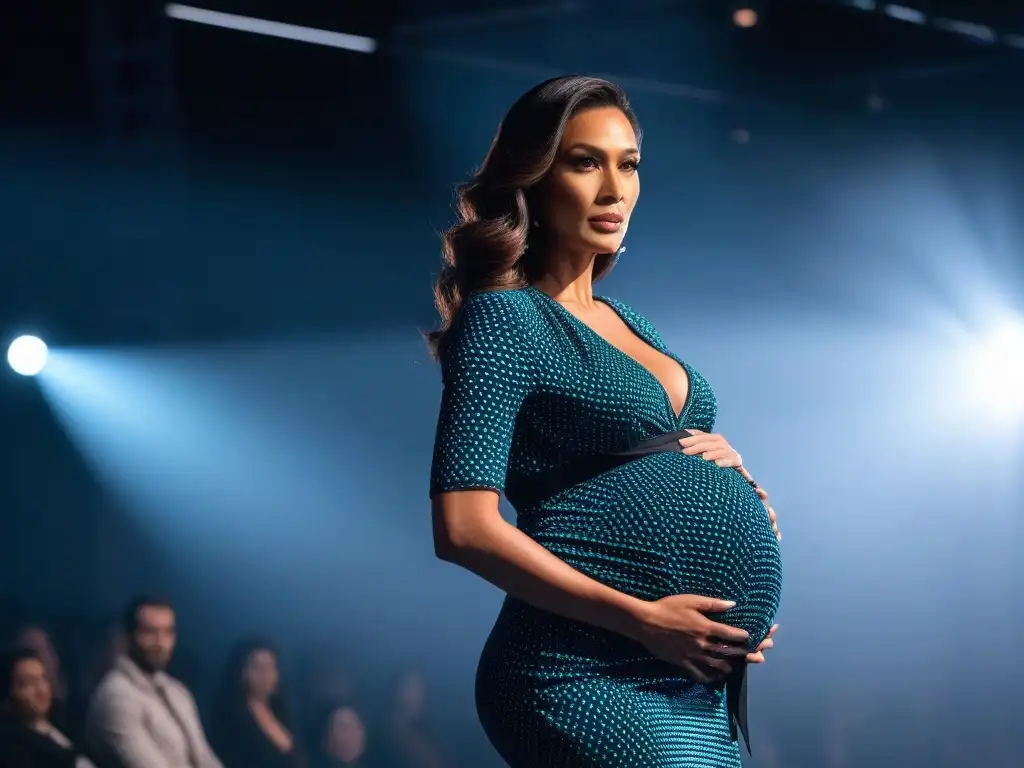 Desfile de moda premamá: elegancia y empoderamiento global Desfile de moda maternal internacional con modelos embarazadas luciendo con elegancia las últimas tendencias en ropa de maternidad