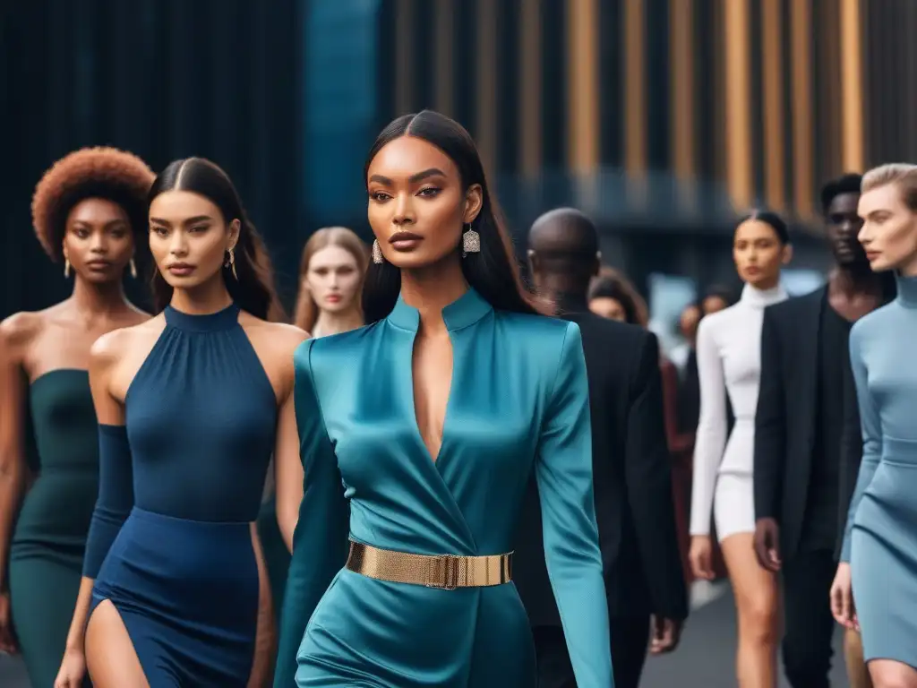 Desfile de moda alta: diversidad, estilo y empoderamiento Desfile de moda con modelos altos mostrando diversidad y estilo