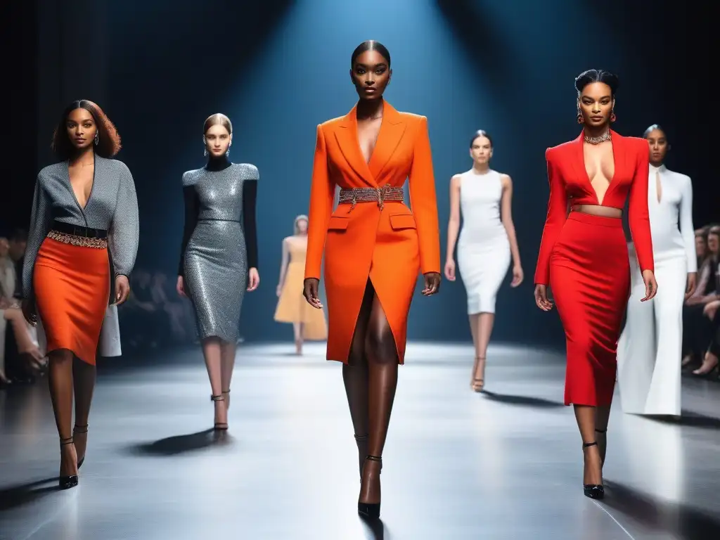 Desfile de modelos altos: redefiniendo estándares de belleza Un desfile de moda donde modelos altos redefinen estándares de belleza con elegancia y confianza