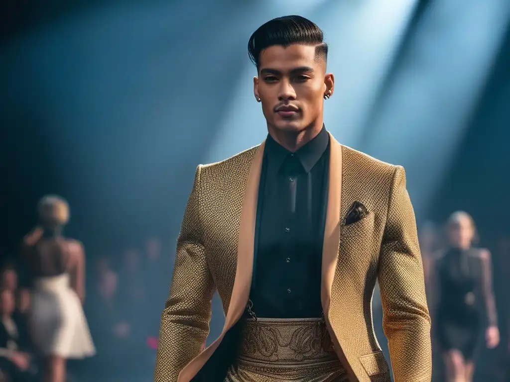 Desfile de moda transgénero y no binario: inclusividad y estilo Desfile de moda con modelos transgénero y no binarios mostrando outfits modernos y estilosos