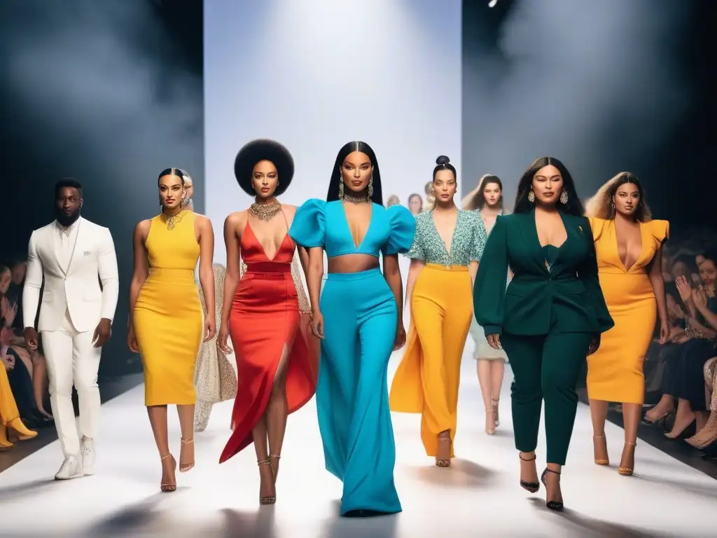 Desfile de moda inclusivo y empoderador con modelos diversos Desfile de moda con modelos diversos celebrando la inclusión y diversidad en moda