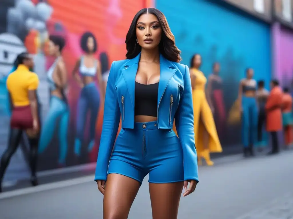Moda urbana: diversidad, estilo y color en la calle Desfile de moda con modelos diversos en la calle, fusionando cuerpos, estilos y logística de manera inclusiva