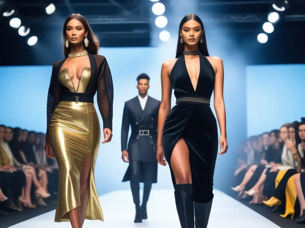 Desfile de moda multicultural: estilo y diversidad en la pasarela Desfile de moda: modelos diversos con estilos únicos y culturales, reflejando inclusión y diversidad en moda