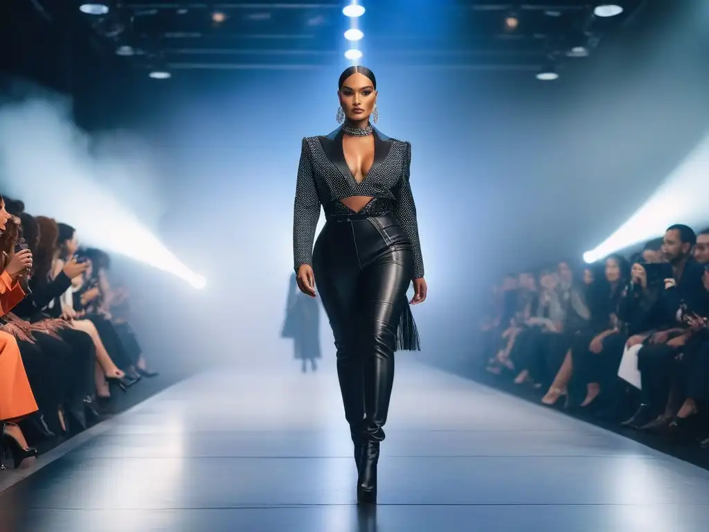 Desfile de moda inclusivo y empoderador con modelos diversos Desfile de moda con modelos diversos de distintas etnias y estilos, representando la Diversidad en campañas de moda