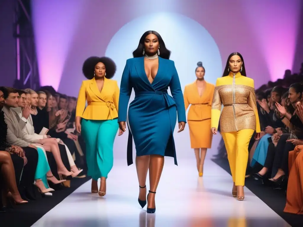 Desfile inclusivo: moda diversa en la pasarela Desfile de moda con modelos de diversas etnias, tallas y habilidades luciendo prendas inclusivas