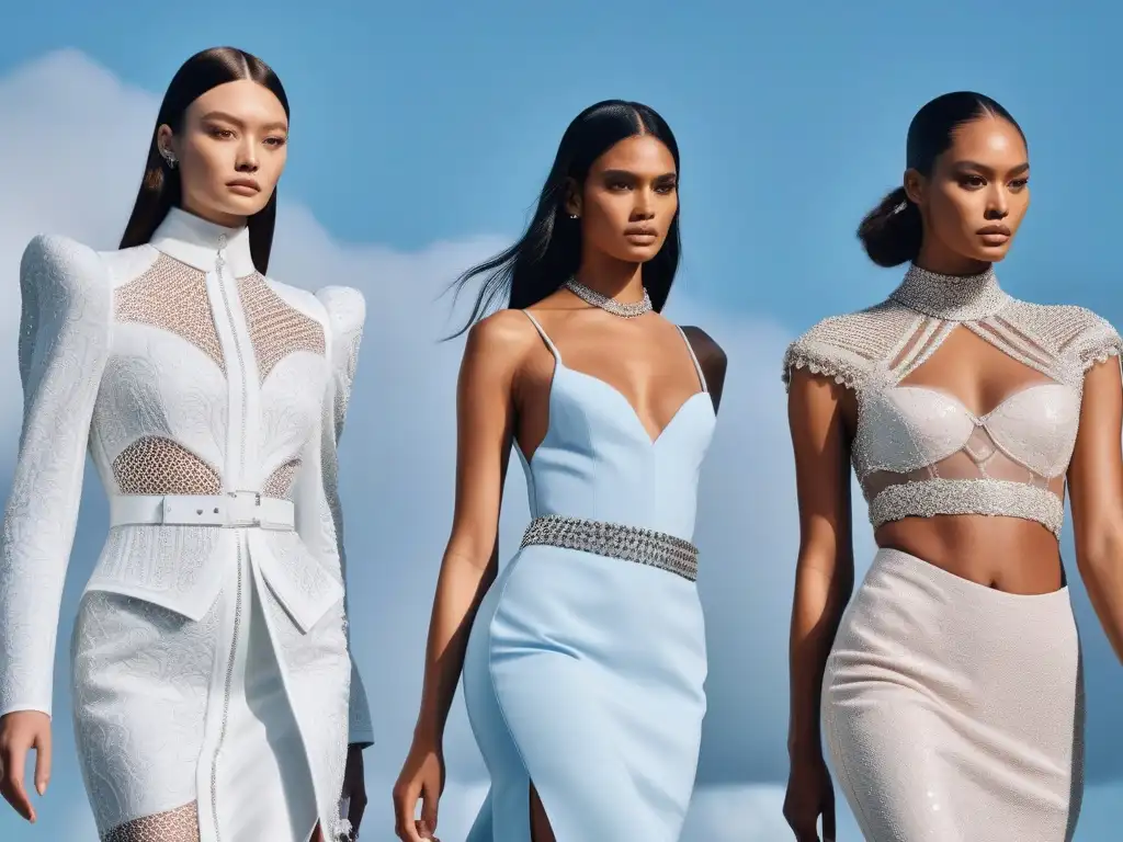 Desfile Givenchy: diversidad y estilo en la pasarela Un desfile de moda Givenchy con modelos de diversas etnias y tallas, luciendo con confianza diseños únicos