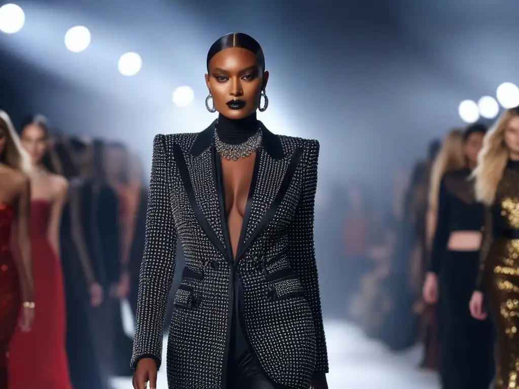 Desfile de moda inclusivo de Yves Saint Laurent: diversidad en la pasarela Desfile de moda con modelos de todas las formas y etnias luciendo la colección inclusiva de Yves Saint Laurent