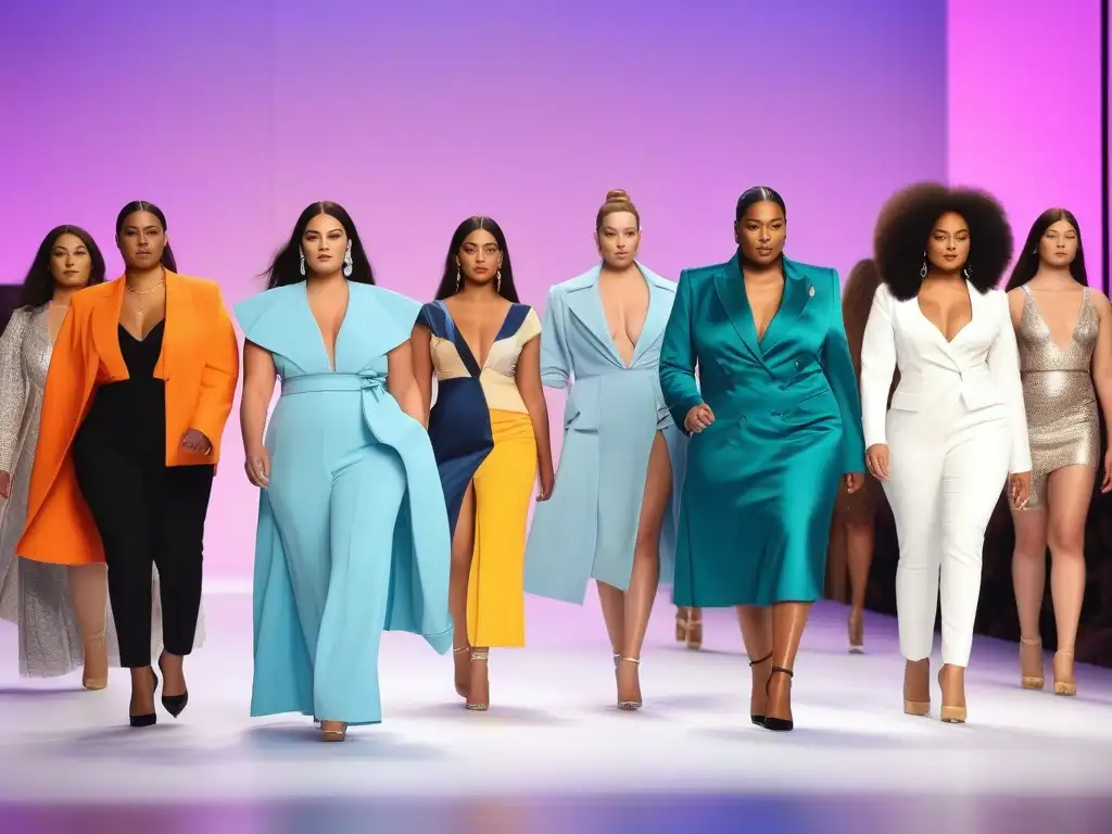 Desfile de moda inclusivo: diversidad y empoderamiento en la pasarela Desfile de moda con modelos diversos luciendo prendas para todos los cuerpos