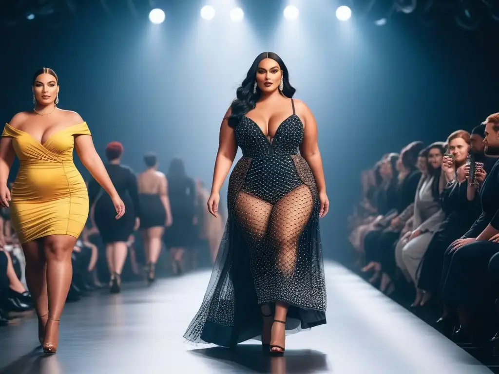 Desfile de moda plussize: empoderamiento y diversidad Desfile de moda plus size con modelos seguras, empoderadas y con estilo único, desafiando estigmas
