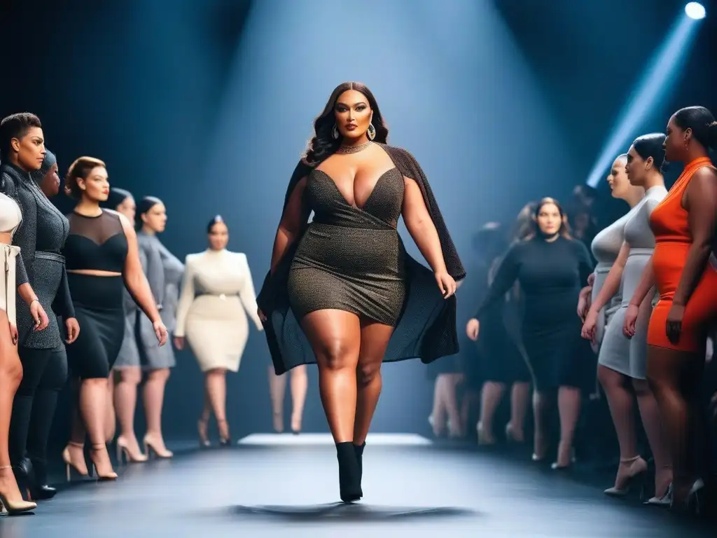 Un desfile de moda plus size con modelos seguras y empoderadas en diseños únicos de diseñadores independientes