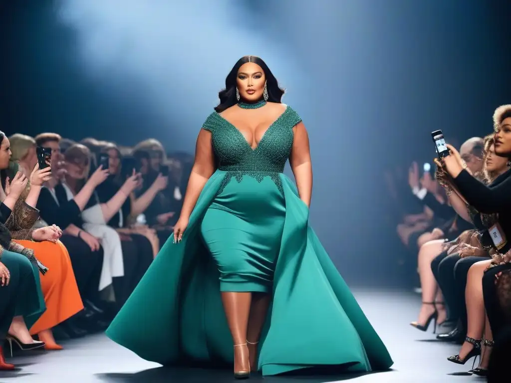 Desfile de moda plussize: empoderamiento y diversidad en la pasarela Desfile de moda plus size: modelos seguras y empoderadas luciendo outfits estilosos