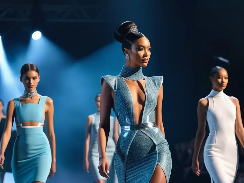 Desfile de moda petite 2022: elegancia y empoderamiento Desfile de moda petite 2022: modelos seguras y elegantes exhiben looks icónicos petite 2022 en una pasarela futurista
