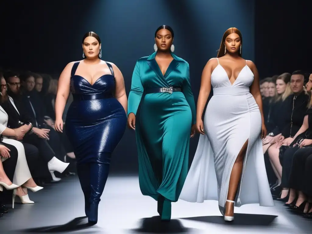 Desfile de moda plus size de Balenciaga: diversidad y lujo Desfile de moda Balenciaga con modelos de tallas grandes desfilando con confianza en la pasarela, destacando su colección inclusiva
