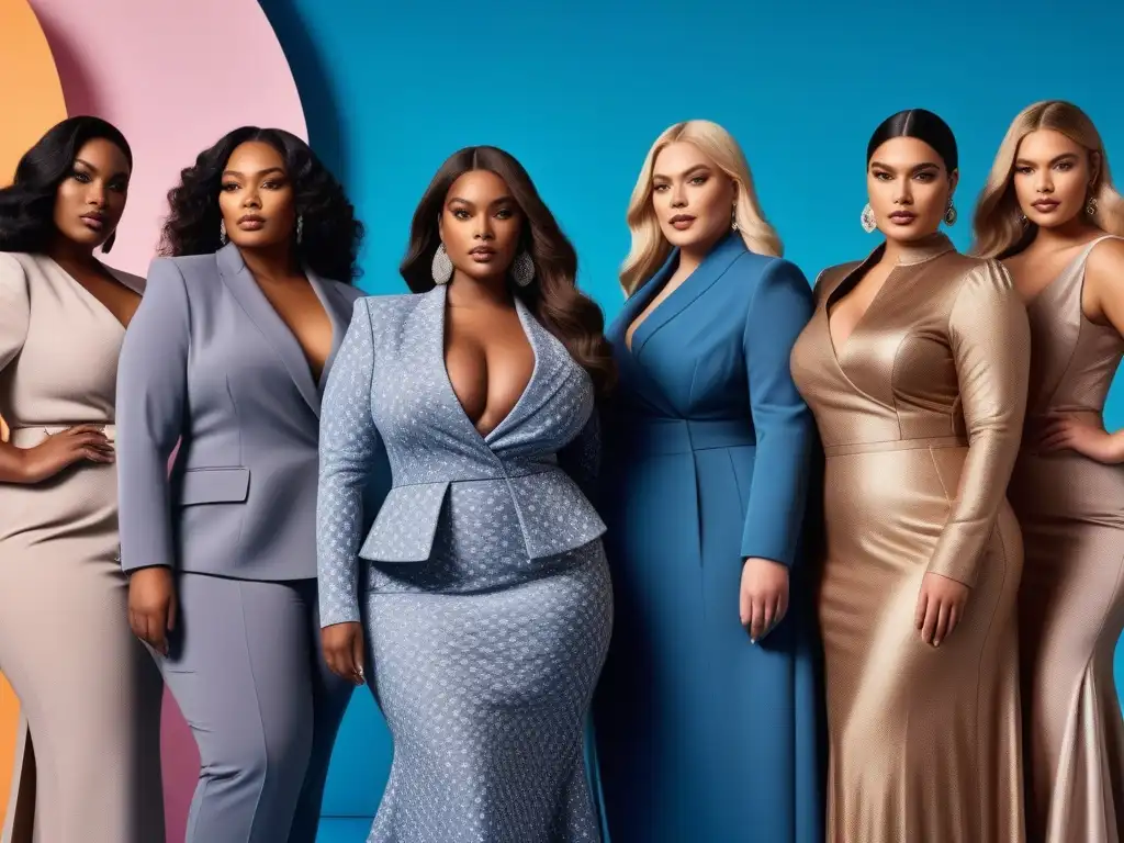Desfile de moda plussize: elegancia y estilo en tallas grandes Un desfile de moda de modelos de tallas grandes con estilo vanguardista y elegante
