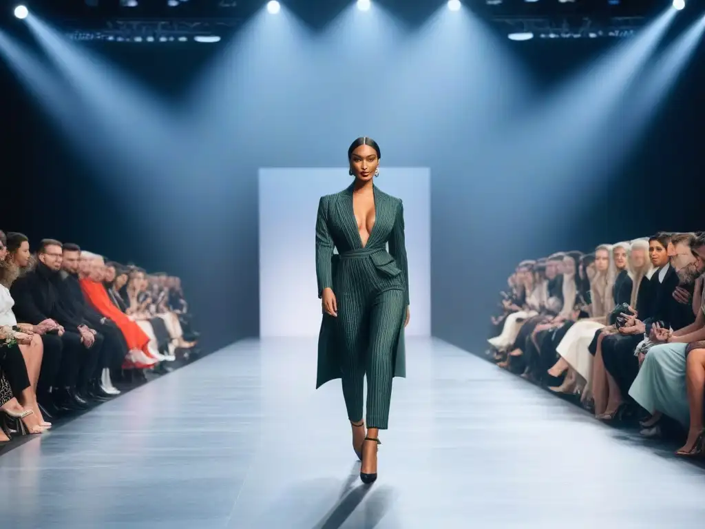 Desfile de moda inclusiva con textiles adaptativos innovadores Desfile de moda con modelos usando tejidos adaptativos para moda inclusiva
