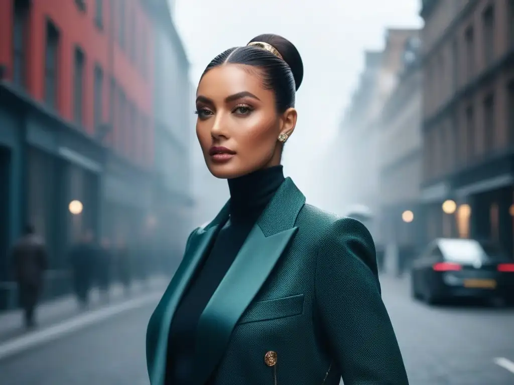 Editorial de moda urbana: modelo alta deslumbra con estilo Desfile de moda para personas altas 2021: modelo alta y elegante caminando con confianza por la ciudad