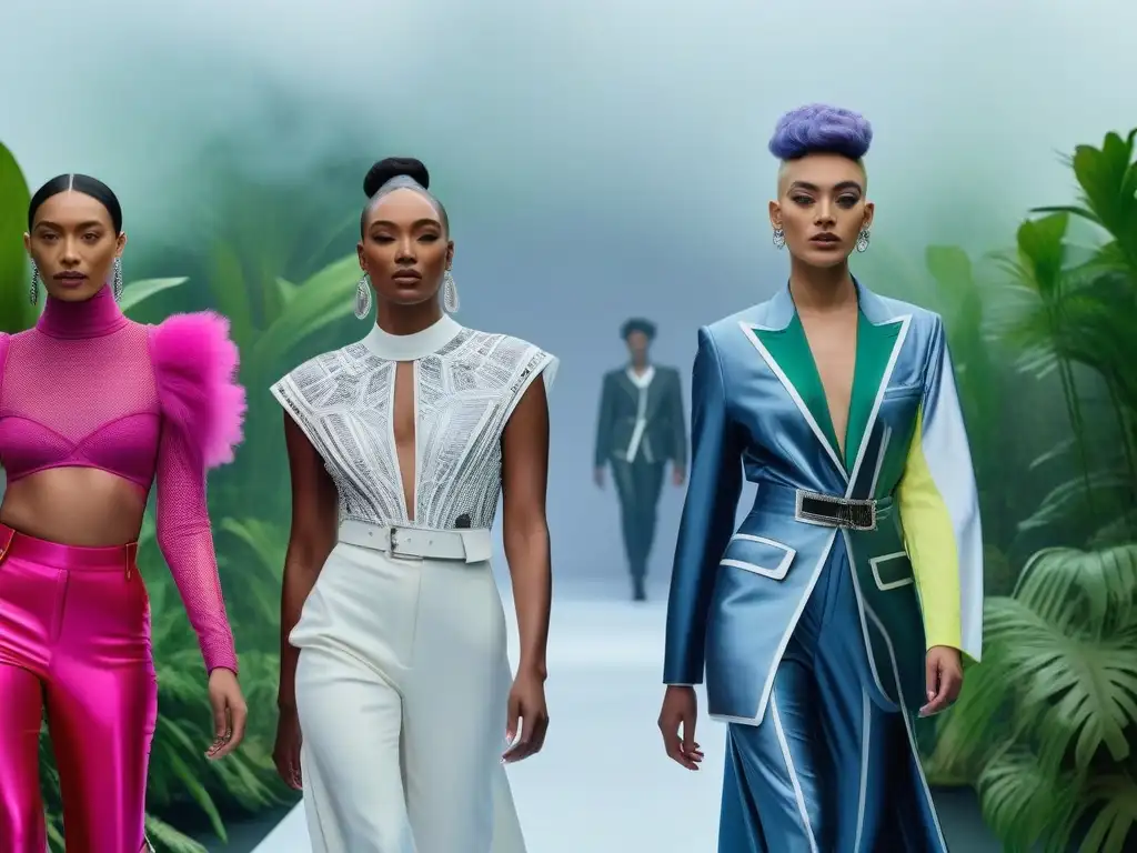 Desfile de moda trans y no binario: empoderamiento sostenible Desfile de moda sostenible con comunidad trans no binaria empoderada