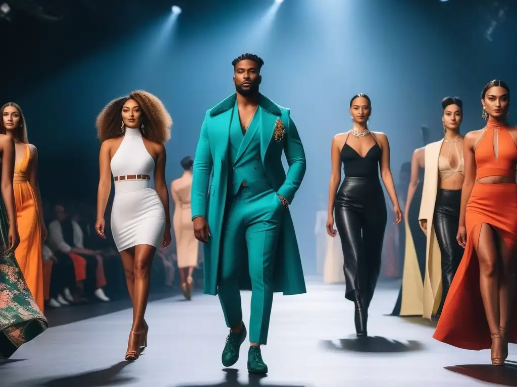 Pasarela de moda sostenible: diversidad y estilo ecofriendly Desfile de moda sostenible para todos cuerpos en una pasarela inclusiva y vibrante