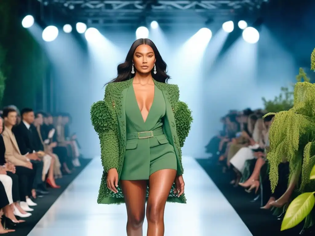 Desfile de Moda Sostenible: Diversidad, Inclusividad y Estilo Eco en 8k Desfile de moda sostenible para todos los cuerpos en una pasarela con diversidad de personas luciendo prendas únicas y estilosas