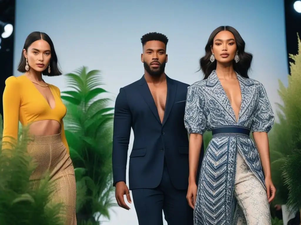 Desfile de moda sostenible: diversidad y empoderamiento Desfile de moda sostenible con diversidad y estilo, en un entorno ecofriendly