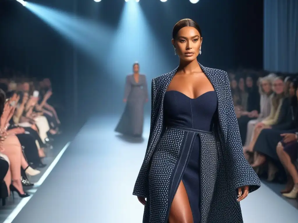 Desfile inclusivo de moda sostenible: diversidad y estilo Desfile de moda sostenible inclusiva y accesible con modelos de diversas formas y tamaños, mostrando elegantes outfits