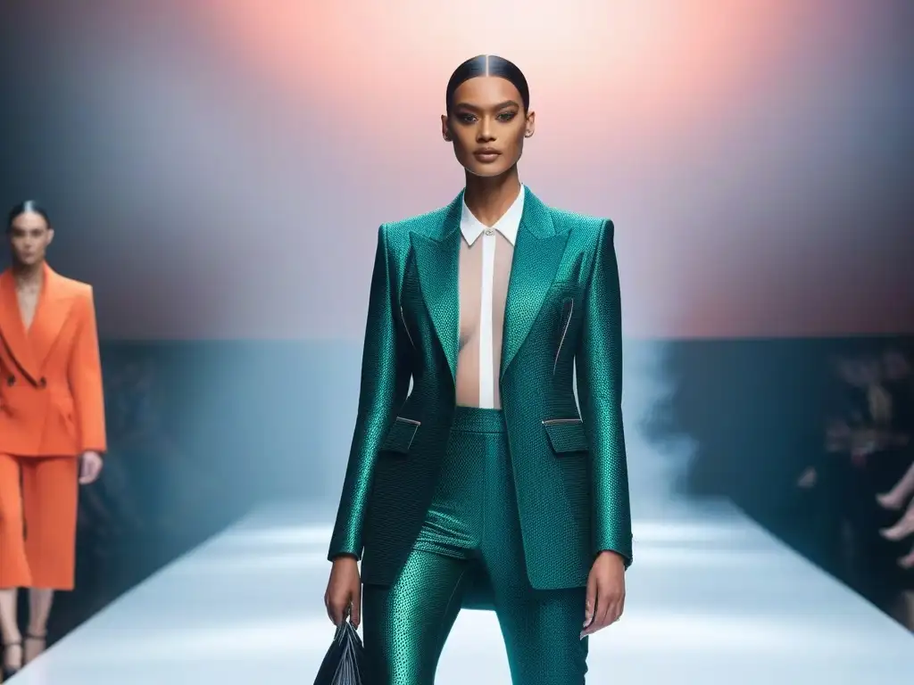 Moda sostenible y diversa: modelos empoderados y estilos inclusivos Desfile de moda sostenible inclusiva con diversidad de cuerpos y géneros, reflejando confianza y empoderamiento